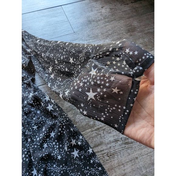 ModCloth Baez for Days Star Printed Smocked Neck Sheer Sleeve Dress - Picture 7 of 8